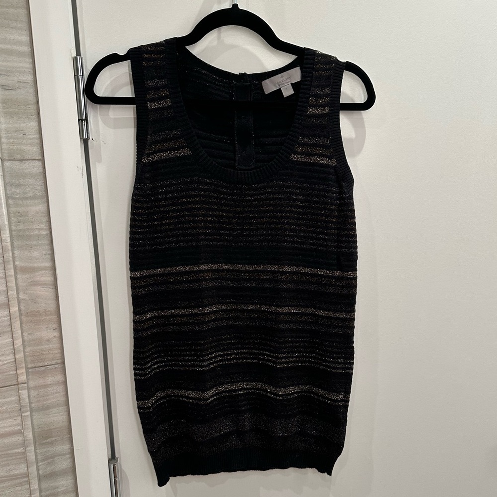 Mulberry knit metallic tank top